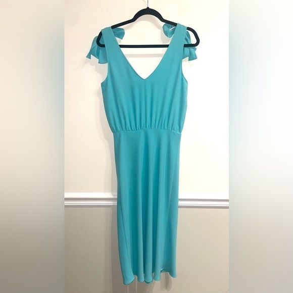 Amanda Uprichard Josephina Slit Blouson Midi Dress in Turquoise NWT Medium - Picture 5 of 9